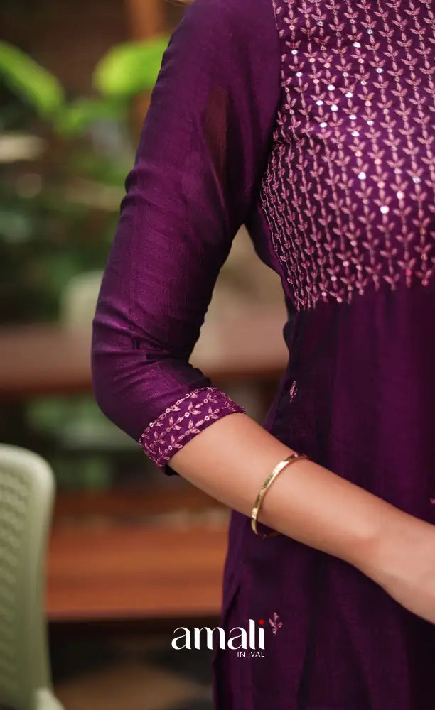 Nakshatra Georgette Salwar - Dark Purple salwar